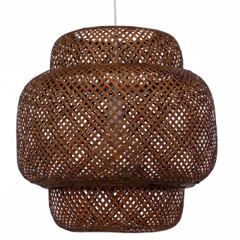 GLOBOSTAR® MALDIVES 01658 Boho Κρεμαστό Φωτιστικό Οροφής με Ντουί 1 x E27 AC 220-240V IP20 - Καφέ - Μ56 x Π56 x Υ54cm