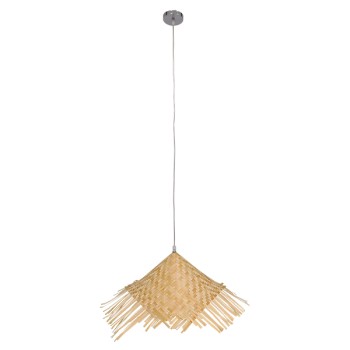 GLOBOSTAR® RICEHAT 01666 Boho Κρεμαστό Φωτιστικό Οροφής με Ντουί 1 x E27 AC 220-240V IP20 - Μπεζ - Μ70 x Π70 x Y25cm