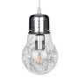 GLOBOSTAR® LAMP 01676 Μοντέρνο Κρεμαστό Φωτιστικό Οροφής με Ντουί 1 x E27 AC 220-240V IP20 - Ασημί & Διάφανο - Μ15 x Π15 x Υ27cm