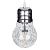 GloboStar® LAMP 01676 Μοντέρνο Κρεμαστό Φωτιστικό Φιγούρα Μονόφωτο 1 x E27 IP20 Ασημί Μέταλλο με Διάφανο Γυαλί - Μ15 x Π15 x Υ27cm