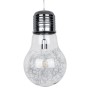 GLOBOSTAR® LAMP 01677 Μοντέρνο Κρεμαστό Φωτιστικό Οροφής με Ντουί 1 x E27 AC 220-240V IP20 - Ασημί & Διάφανο - Μ30 x Π30 x Υ52cm