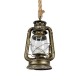GloboStar® BARBAROSSA 01705 Vintage Κρεμαστό Φωτιστικό Ανάρτηση Μονόφωτο 1 x E27 IP20 Μπρούτζινο Μέταλλο, Διάφανο Γυαλί με Μπεζ Σχοινί - Μ18 x Π18 x Υ28cm