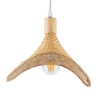 GloboStar® CUBA 01715 Boho Κρεμαστό Φωτιστικό Ανάρτηση Μονόφωτο 1 x E27 IP20 Μπεζ Ξύλο - Μ33 x Π33 x Υ25cm