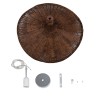 GloboStar® CUBA 01718 Boho Κρεμαστό Φωτιστικό Ανάρτηση Μονόφωτο 1 x E27 IP20 Καφέ Ξύλο - Μ43 x Π43 x Y30cm