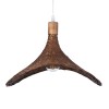 GloboStar® CUBA 01718 Boho Κρεμαστό Φωτιστικό Ανάρτηση Μονόφωτο 1 x E27 IP20 Καφέ Ξύλο - Μ43 x Π43 x Y30cm