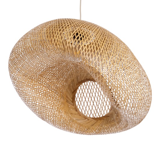 GloboStar® CARIBBEAN 01724 Boho Κρεμαστό Φωτιστικό Ανάρτηση Μονόφωτο 1 x E27 IP20 Μπεζ Ξύλο - Μ60 x Π60 x Υ38cm GloboStar® CARIBBEAN 01724 Boho Κρεμαστό Φωτιστικό Ανάρτηση Μονόφωτο 1 x E27 IP20 Μπεζ Ξύλο - Μ60 x Π60 x Υ38cm