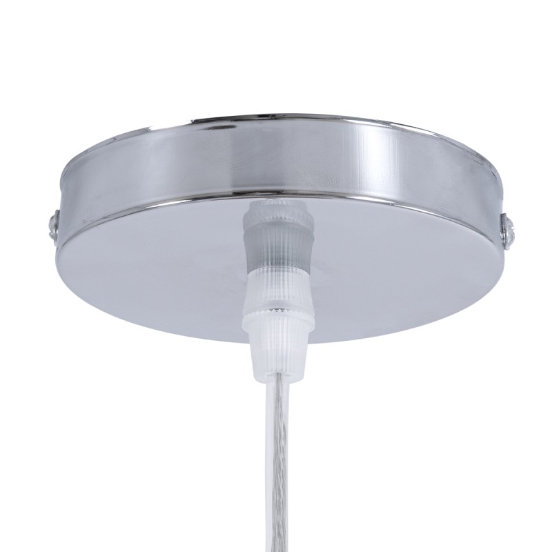 GloboStar® LUCIA 01726 Boho Κρεμαστό Φωτιστικό Πλέγμα Μονόφωτο 1 x E27 IP20 Μπεζ Ξύλο - Μ60 x Π60 x Y60cm