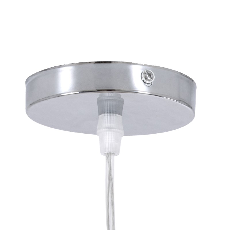 GloboStar® COMORES 01727 Boho Κρεμαστό Φωτιστικό Πλέγμα Μονόφωτο 1 x E27 IP20 Μπεζ Ξύλο -Μ40 x Π40 x Y20cm