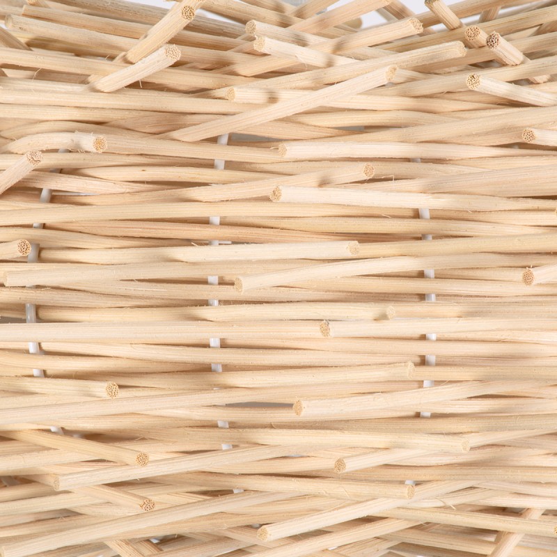 GloboStar® MINORCA 01729 Boho Κρεμαστό Φωτιστικό Ανάρτηση Μονόφωτο 1 x E27 IP20 Μπεζ Ξύλο - Μ30 x Π30 x Υ18cm