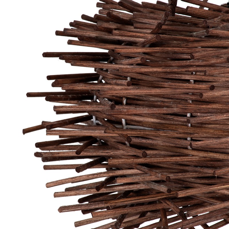 GloboStar® MINORCA 01732 Boho Κρεμαστό Φωτιστικό Ανάρτηση Μονόφωτο 1 x E27 IP20 Καφέ Ξύλο - Μ30 x Π30 x Y18cm