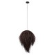 GloboStar® ARCHIPELAGO 01750 Boho Κρεμαστό Φωτιστικό Πλέγμα Μονόφωτο 1 x E27 IP20 Καφέ Ξύλο - Μ40 x Π40 x Υ63cm