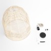 GloboStar® ALOHA 01751 Boho Κρεμαστό Φωτιστικό Καμπάνα Μονόφωτο 1 x E27 IP20 Μπεζ Σχοινί - Μ45 x Π45 x Y48cm