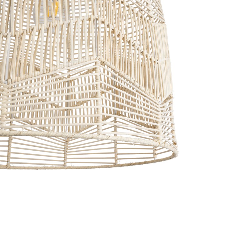 GloboStar® ALOHA 01751 Boho Κρεμαστό Φωτιστικό Καμπάνα Μονόφωτο 1 x E27 IP20 Μπεζ Σχοινί - Μ45 x Π45 x Y48cm