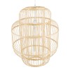 GloboStar® HIBISCUS 01763 Boho Κρεμαστό Φωτιστικό Πλέγμα Μονόφωτο 1 x E27 IP20 Μπεζ Ξύλο - Μ48 x Π48 x Y60cm