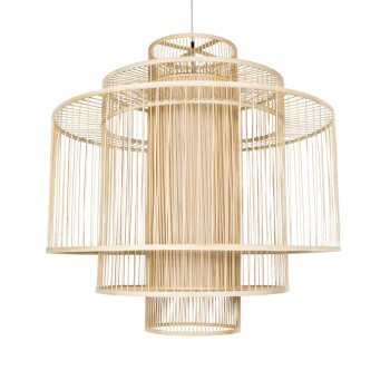 GLOBOSTAR® HIBISCUS 01780 Boho Κρεμαστό Φωτιστικό Οροφής με Ντουί 1 x E27 AC 220-240V IP20 - Μπεζ - Μ100 x Π100 x Y100cm