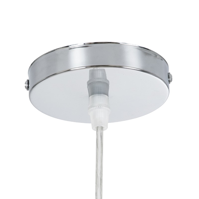 GloboStar® HIBISCUS 01781 Boho Κρεμαστό Φωτιστικό Πλέγμα Μονόφωτο 1 x E27 IP20 Μπεζ Ξύλο - Μ100 x Π100 x Υ100cm