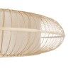GloboStar® HIBISCUS 01782 Boho Κρεμαστό Φωτιστικό Πλέγμα Τρίφωτο 3 x E27 IP20 Μπεζ Ξύλο - Μ120 x Π120 x Y31cm