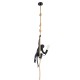 GLOBOSTAR® APES 01801 Μοντέρνο Κρεμαστό Φωτιστικό Οροφής με Ντουί 1 x E27 AC 220-240V IP20 - Μαύρο & Μπεζ - Μ26 x Π28 x Υ69cm
