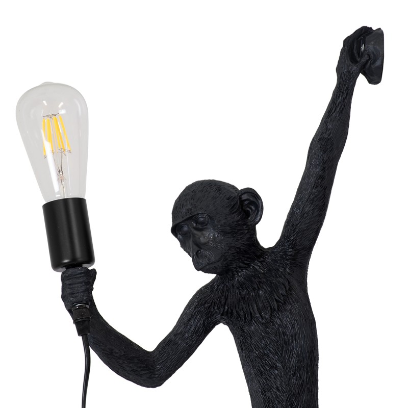 GloboStar® APES 01804 Μοντέρνο Επιτοίχιο Φωτιστικό Απλίκα Μονόφωτο 1 x E27 IP20 Μαύρο Πλαστικό - Μ34 x Π31 x Υ61cm