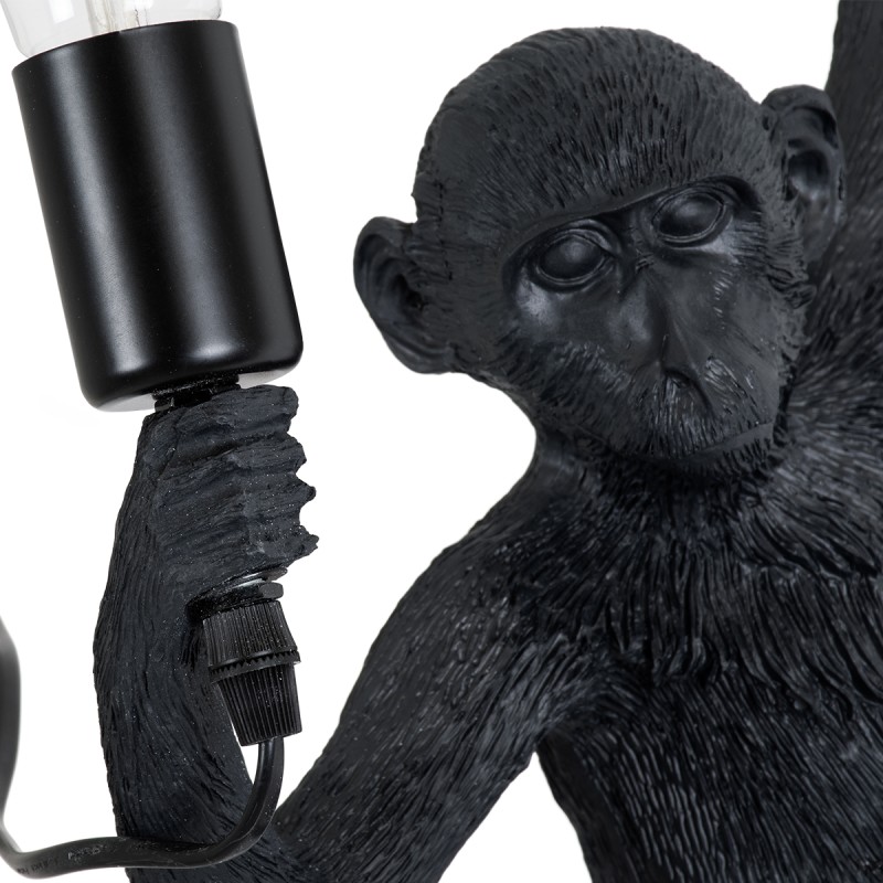 GloboStar® APES 01804 Μοντέρνο Επιτοίχιο Φωτιστικό Απλίκα Μονόφωτο 1 x E27 IP20 Μαύρο Πλαστικό - Μ34 x Π31 x Υ61cm