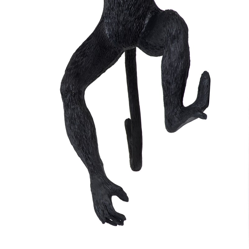 GloboStar® APES 01804 Μοντέρνο Επιτοίχιο Φωτιστικό Απλίκα Μονόφωτο 1 x E27 IP20 Μαύρο Πλαστικό - Μ34 x Π31 x Υ61cm