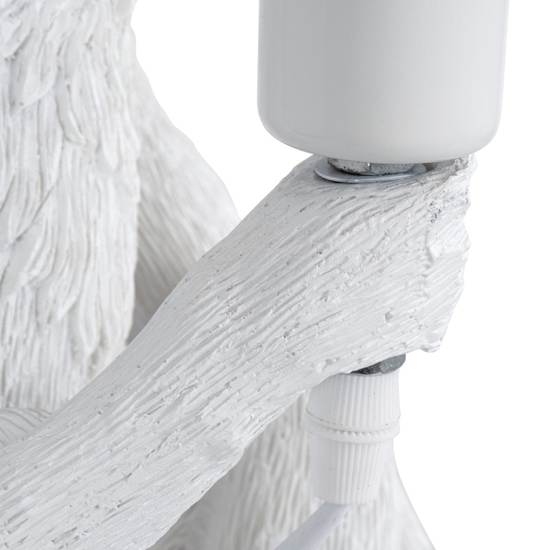 GloboStar® APES 01808 Μοντέρνο Φωτιστικό Πορτατίφ Λαμπατέρ Μονόφωτο 1 x E27 Λευκό Φιγούρα L30 x W27 x H30cm