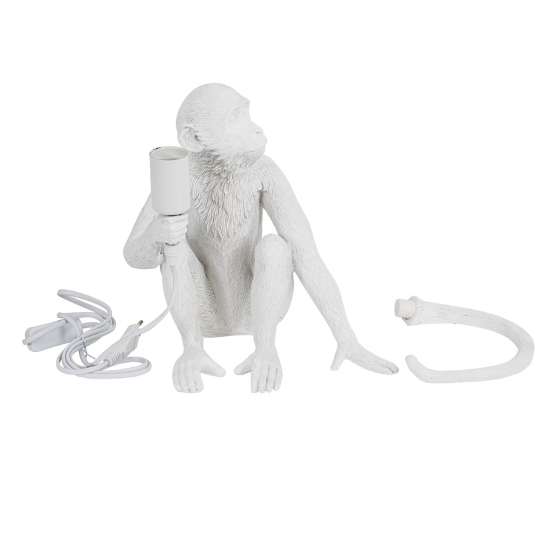 GloboStar® APES 01808 Μοντέρνο Φωτιστικό Πορτατίφ Λαμπατέρ Μονόφωτο 1 x E27 Λευκό Φιγούρα L30 x W27 x H30cm