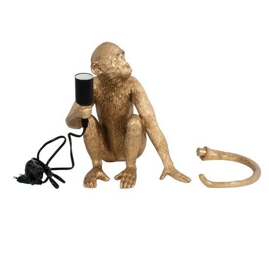 GLOBOSTAR® APES 01809 Μοντέρνο Επιτραπέζιο Φωτιστικό Πορτατίφ με Ντουί 1 x E27 AC 220-240V IP20 - Χρυσό - Μ30 x Π27 x Υ30cm