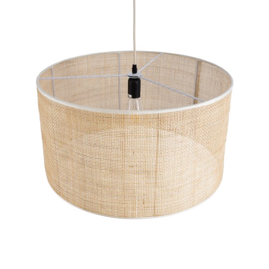 GloboStar® YOTTO 01822 Boho Κρεμαστό Φωτιστικό Καπέλο Μονόφωτο 1 x E27 IP20 Μπεζ Ξύλο - Μ55 x Π55 x Y30cm GloboStar® YOTTO 01822 Boho Κρεμαστό Φωτιστικό Καπέλο Μονόφωτο 1 x E27 IP20 Μπεζ Ξύλο - Μ55 x Π55 x Y30cm