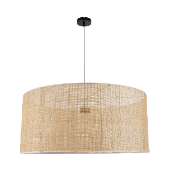 GloboStar® YOTTO 01823 Boho Κρεμαστό Φωτιστικό Καπέλο Τρίφωτο 3 x E27 IP20 Μπεζ Ξύλο - Μ90 x Π90 x Υ40cm GloboStar® YOTTO 01823 Boho Κρεμαστό Φωτιστικό Καπέλο Τρίφωτο 3 x E27 IP20 Μπεζ Ξύλο - Μ90 x Π90 x Υ40cm