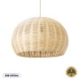 GLOBOSTAR® RAITO 01824 Boho Κρεμαστό Φωτιστικό Οροφής με Ντουί 1 x E27 AC 220-240V IP20 - Μπεζ - Μ40 x Π40 x Υ25cm
