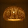 GloboStar® RAITO 01826 Boho Κρεμαστό Φωτιστικό Καμπάνα Μονόφωτο 1 x E27 IP20 Μπεζ Ξύλο - Μ100 x Π100 x Υ63cm