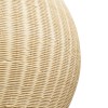 GloboStar® RAITO 01826 Boho Κρεμαστό Φωτιστικό Καμπάνα Μονόφωτο 1 x E27 IP20 Μπεζ Ξύλο - Μ100 x Π100 x Υ63cm