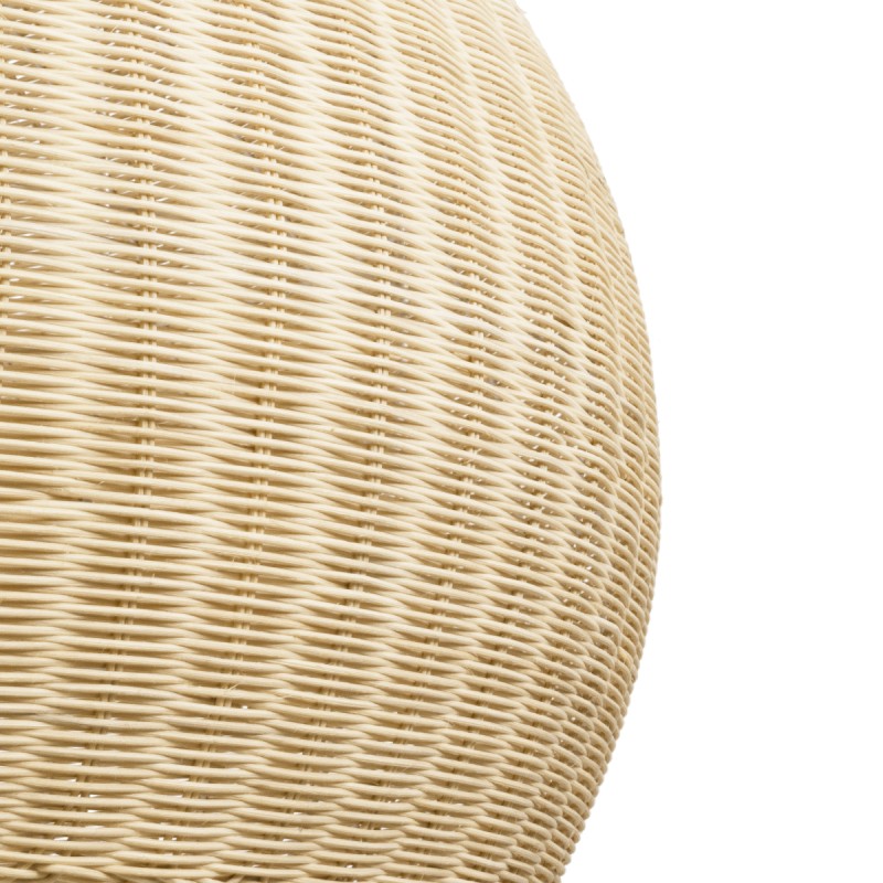 GloboStar® RAITO 01826 Boho Κρεμαστό Φωτιστικό Καμπάνα Μονόφωτο 1 x E27 IP20 Μπεζ Ξύλο - Μ100 x Π100 x Υ63cm