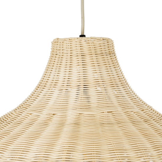 GloboStar® AFURU 01828 Boho Κρεμαστό Φωτιστικό Καμπάνα Μονόφωτο 1 x E27 IP20 Μπεζ Ξύλο - Μ60 x Π60 x Υ40cm GloboStar® AFURU 01828 Boho Κρεμαστό Φωτιστικό Καμπάνα Μονόφωτο 1 x E27 IP20 Μπεζ Ξύλο - Μ60 x Π60 x Υ40cm