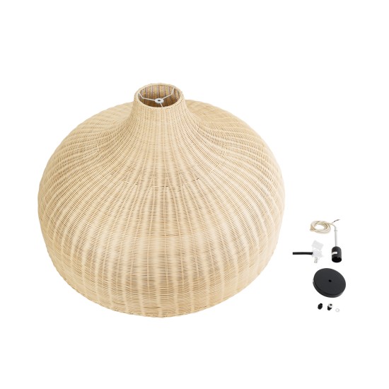 GloboStar® AFURU 01829 Boho Κρεμαστό Φωτιστικό Καμπάνα Μονόφωτο 1 x E27 IP20 Μπεζ Ξύλο - Μ100 x Π100 x Υ60cm GloboStar® AFURU 01829 Boho Κρεμαστό Φωτιστικό Καμπάνα Μονόφωτο 1 x E27 IP20 Μπεζ Ξύλο - Μ100 x Π100 x Υ60cm