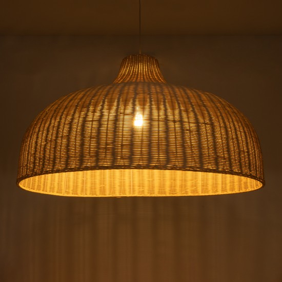 GloboStar® AFURU 01829 Boho Κρεμαστό Φωτιστικό Καμπάνα Μονόφωτο 1 x E27 IP20 Μπεζ Ξύλο - Μ100 x Π100 x Υ60cm GloboStar® AFURU 01829 Boho Κρεμαστό Φωτιστικό Καμπάνα Μονόφωτο 1 x E27 IP20 Μπεζ Ξύλο - Μ100 x Π100 x Υ60cm