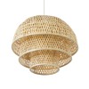 GloboStar® HIROKA 01836 Boho Κρεμαστό Φωτιστικό Πλέγμα Μονόφωτο 1 x E27 IP20 Μπεζ Ξύλο - Μ60 x Π60 x Υ50cm