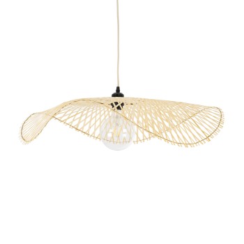 GLOBOSTAR® MELEMELE 01841 Boho Κρεμαστό Φωτιστικό Οροφής με Ντουί 1 x E27 AC 220-240V IP20 - Μπεζ - Μ75 x Π75 x Υ10cm