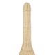 GloboStar® PARADIS 01844 Boho Επιδαπέδιο Φωτιστικό Μονόφωτο 1 x E27 IP20 Μπεζ Ξύλο - Μ35 x Π35 x Υ120cm