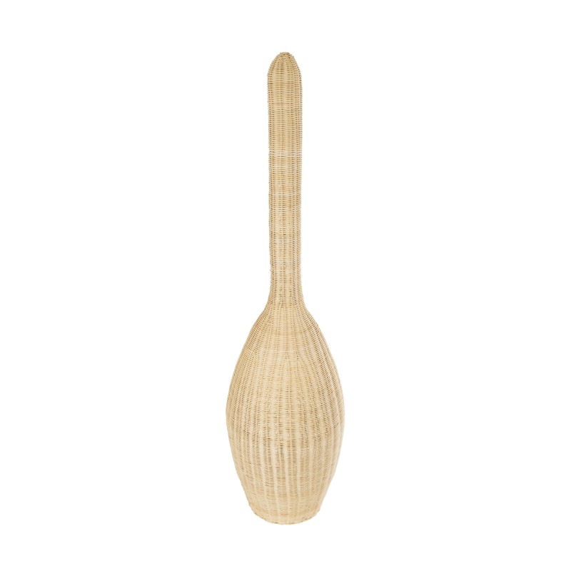 GloboStar® PARADIS 01845 Boho Επιδαπέδιο Φωτιστικό Μονόφωτο 1 x E27 IP20 Μπεζ Ξύλο - Μ40 x Π40 x Υ150cm