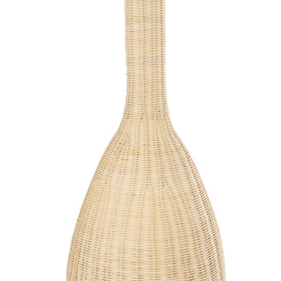 GloboStar® PARADIS 01845 Boho Επιδαπέδιο Φωτιστικό Μονόφωτο 1 x E27 IP20 Μπεζ Ξύλο - Μ40 x Π40 x Υ150cm