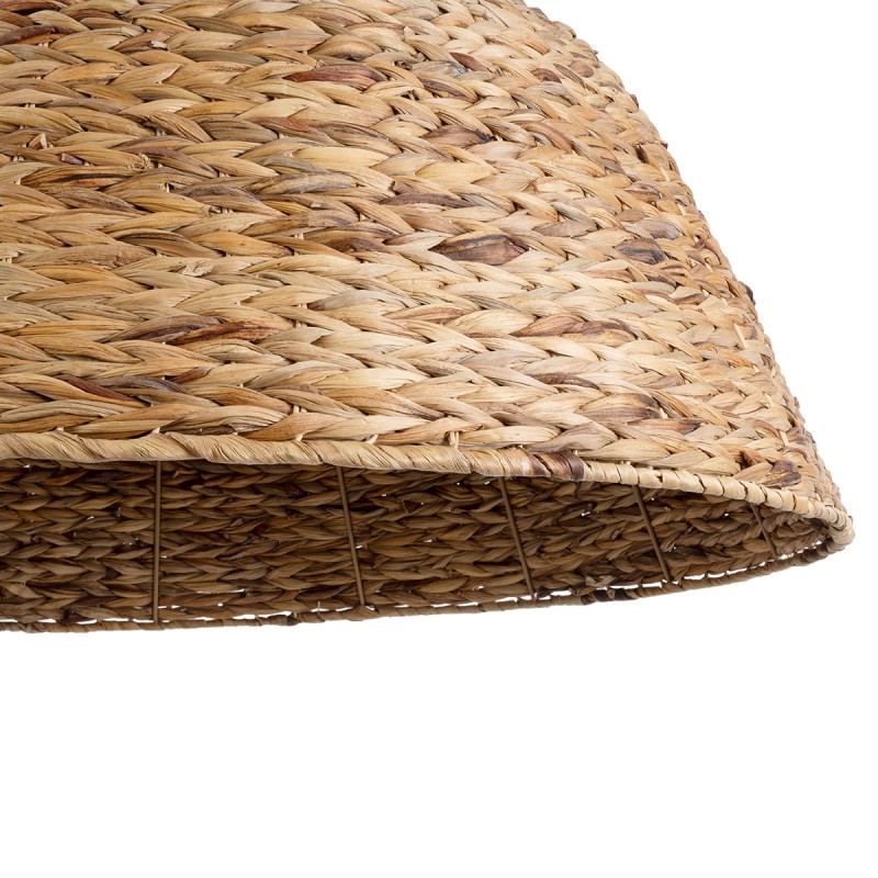 GloboStar® MANGATA 01848 Boho Κρεμαστό Φωτιστικό Καμπάνα Μονόφωτο 1 x E27 IP20 Καφέ Ξύλο - Μ90 x Π90 x Υ40cm