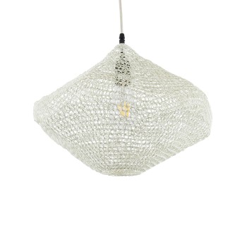 GLOBOSTAR® KENTUCKY 01862 Vintage Κρεμαστό Φωτιστικό Οροφής με Ντουί 1 x E27 AC 220-240V IP20 - Μπεζ - Μ40 x Π40 x Υ30cm