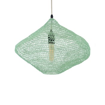 GLOBOSTAR® KENTUCKY 01864 Vintage Κρεμαστό Φωτιστικό Οροφής με Ντουί 1 x E27 AC 220-240V IP20 - Τιρκουάζ - Μ40 x Π40 x Υ30cm