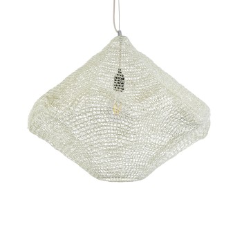 GLOBOSTAR® KENTUCKY 01865 Vintage Κρεμαστό Φωτιστικό Οροφής με Ντουί 1 x E27 AC 220-240V IP20 - Μπεζ - Μ60 x Π60 x Υ50cm