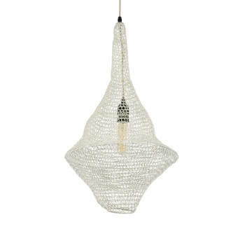 GLOBOSTAR® KENTUCKY 01871 Vintage Κρεμαστό Φωτιστικό Οροφής με Ντουί 1 x E27 AC 220-240V IP20 - Μπεζ - Μ35 x Π35 x Υ60cm