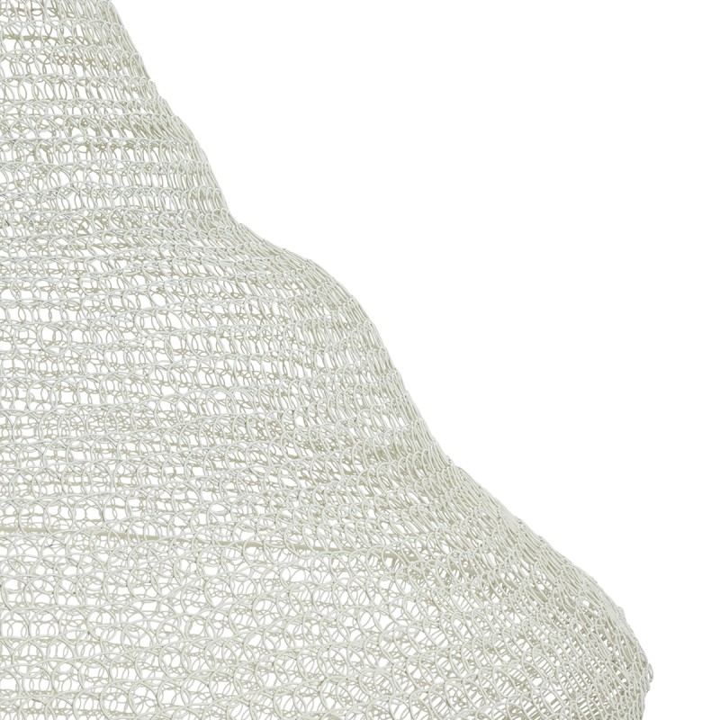 GloboStar® KENTUCKY 01877 Vintage Κρεμαστό Φωτιστικό Πλέγμα Μονόφωτο 1 x E27 IP20 Μπεζ Μέταλλο - Μ80 x Π80 x Υ140cm