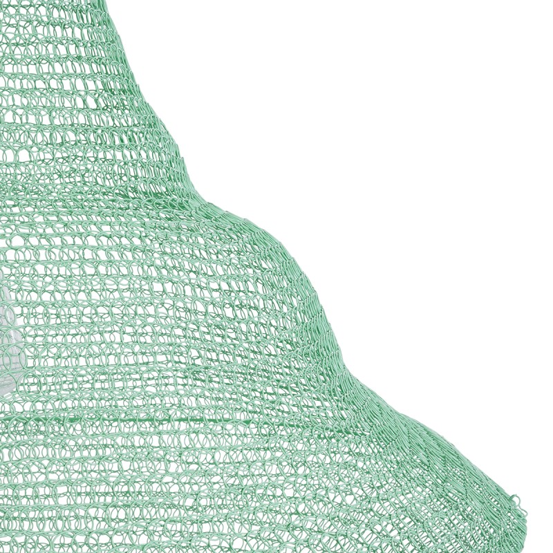 GloboStar® KENTUCKY 01879 Vintage Κρεμαστό Φωτιστικό Πλέγμα Μονόφωτο 1 x E27 IP20 Τιρκουάζ Μέταλλο - Μ80 x Π80 x Υ140cm