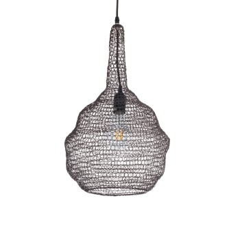 GLOBOSTAR® KENTUCKY 01881 Vintage Κρεμαστό Φωτιστικό Οροφής με Ντουί 1 x E27 AC 220-240V IP20 - Καφέ - Μ30 x Π30 x Υ50cm